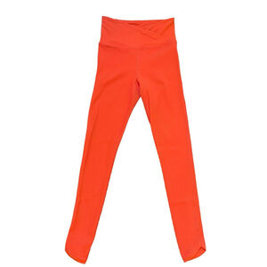 Athleta Womens Leggings Elation Crossover Rib 7/8 Tight Orange Sz. XS Tall